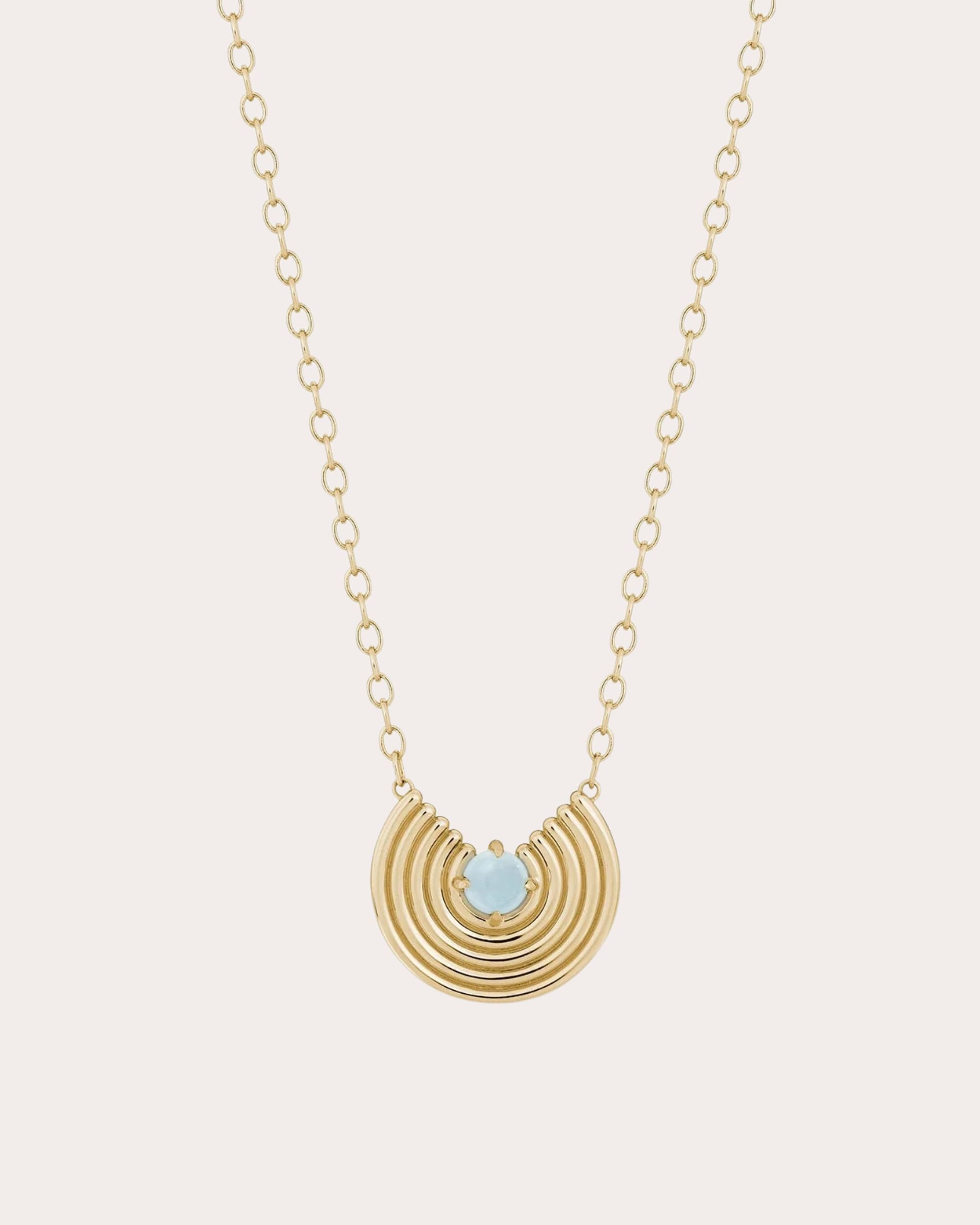 Grand Revival 14K Gold Aquamarine Pendant Necklace