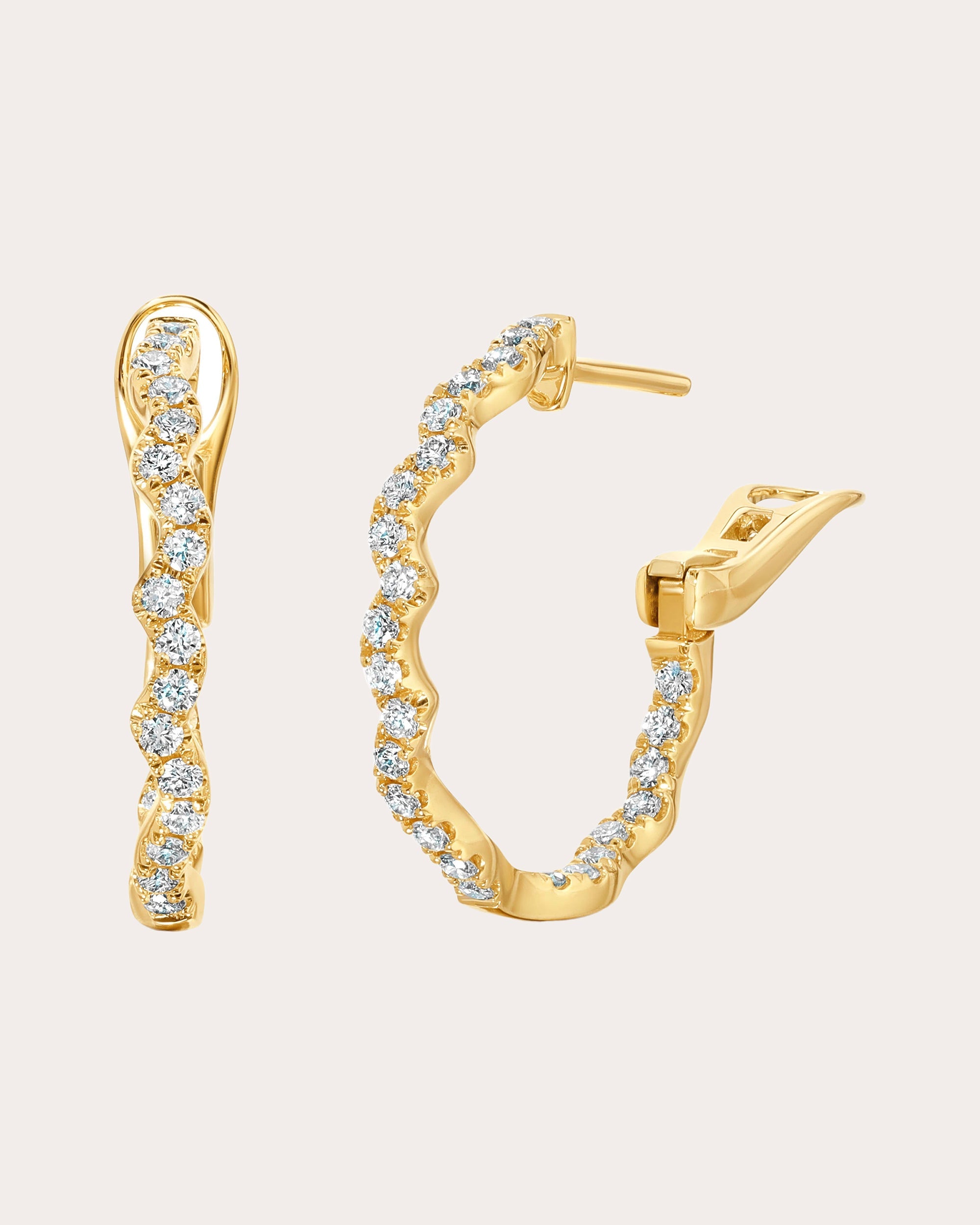 Diamond & 18k Gold Rio Hoop Earrings