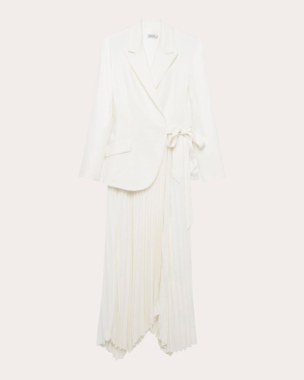 Ambretta Pleated Crepe Combo Midi Dress