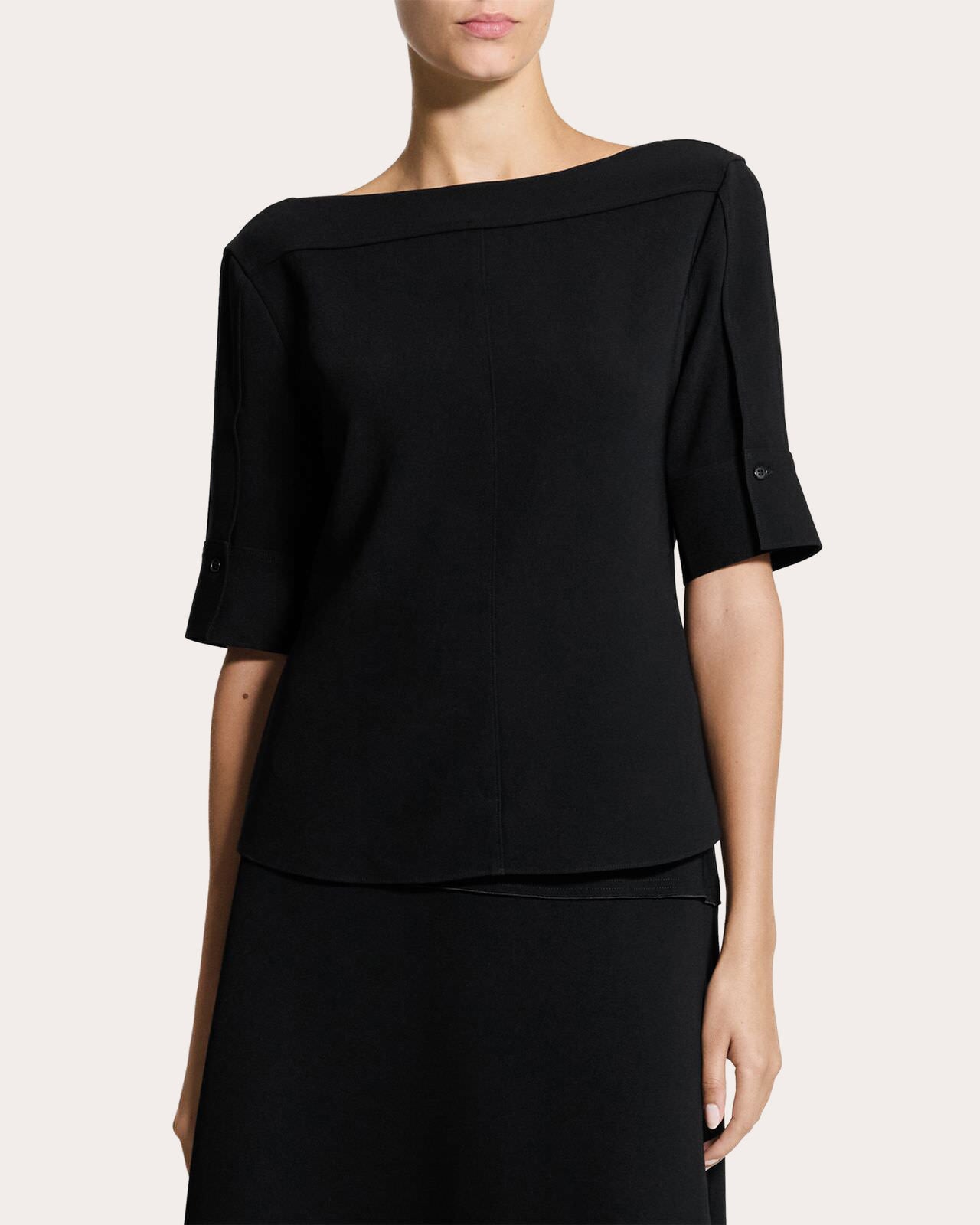 Admiral Crepe Seamed Boatneck Top