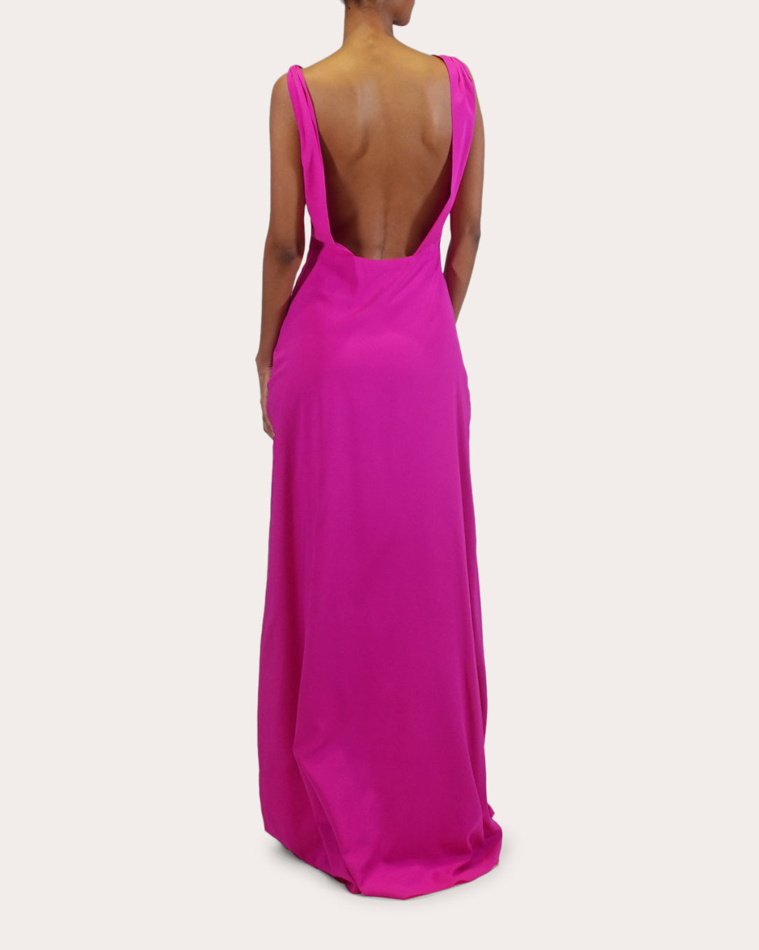 Saunder Silk Charmeuse Cowl Neck Gown