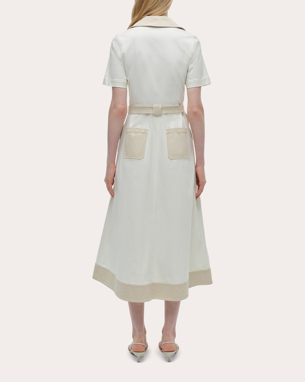 Hanover Color Block Twill Collared Midi Dress
