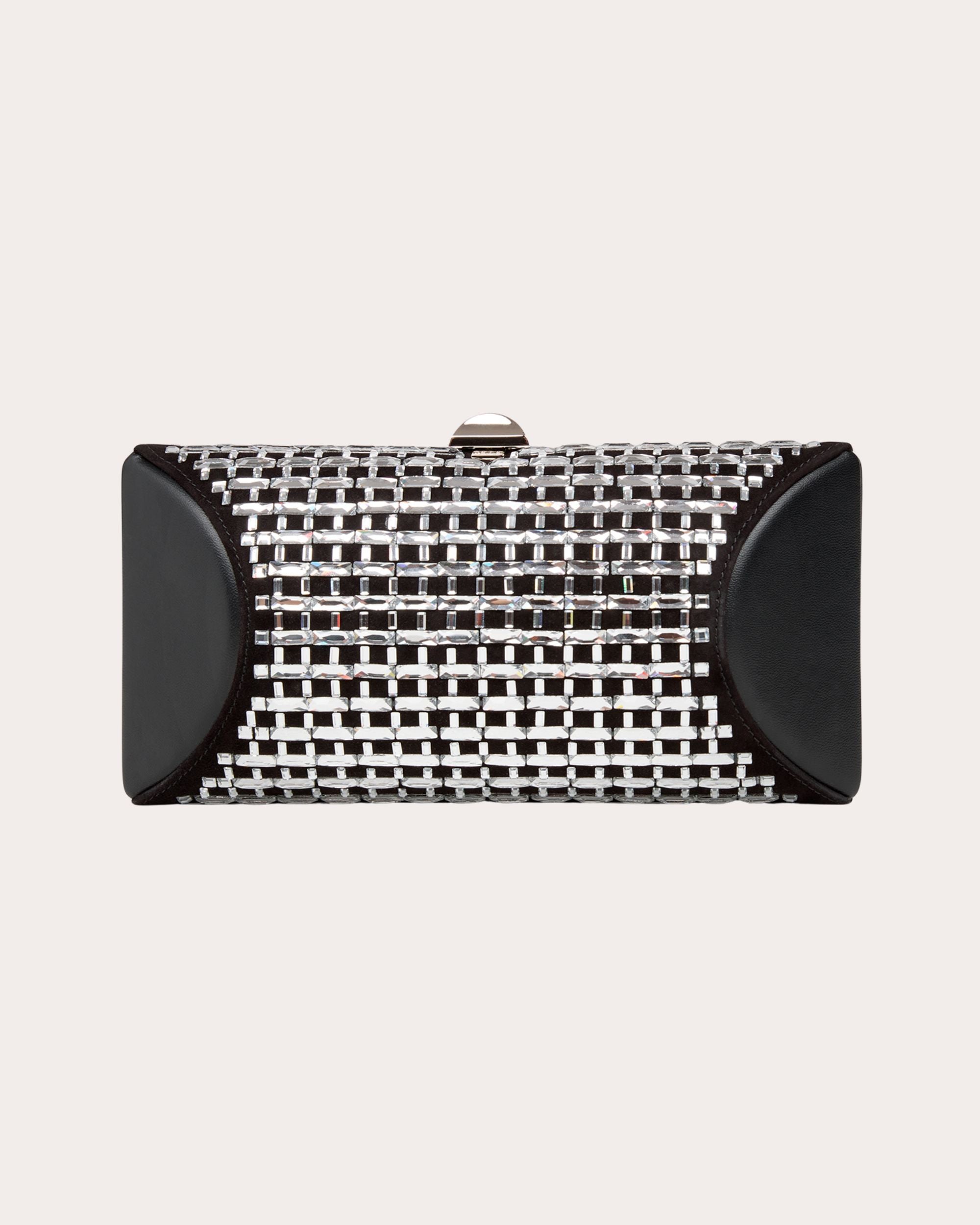 Tube Plus Crystal Leather Clutch