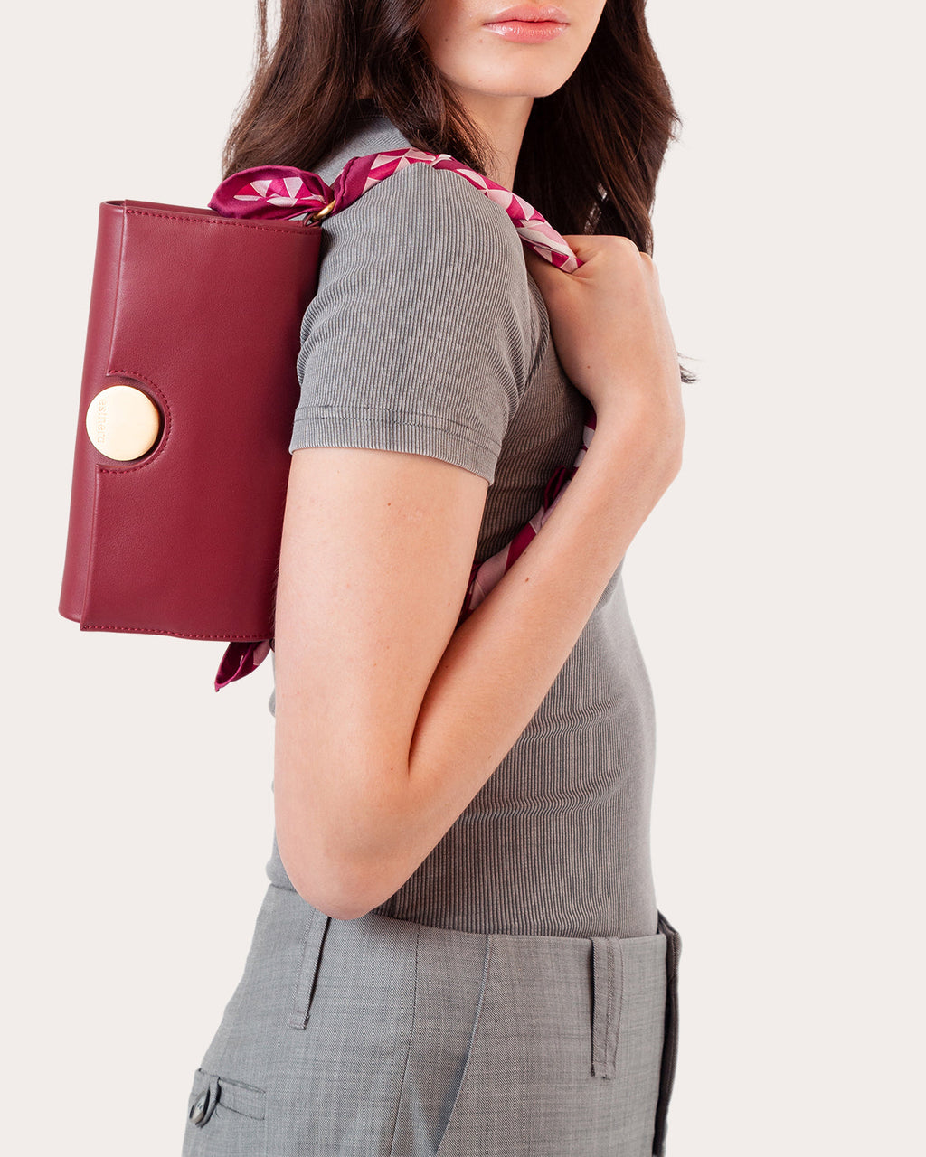 12AM Leather Baguette Bag