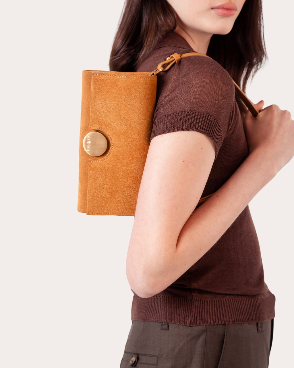 12AM Suede Baguette Bag