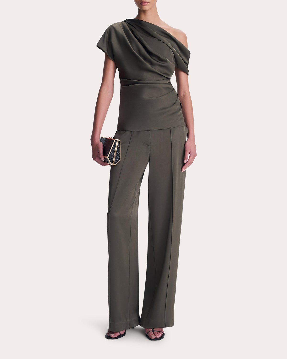 Phoebe Satin Draped Asymmetric Top