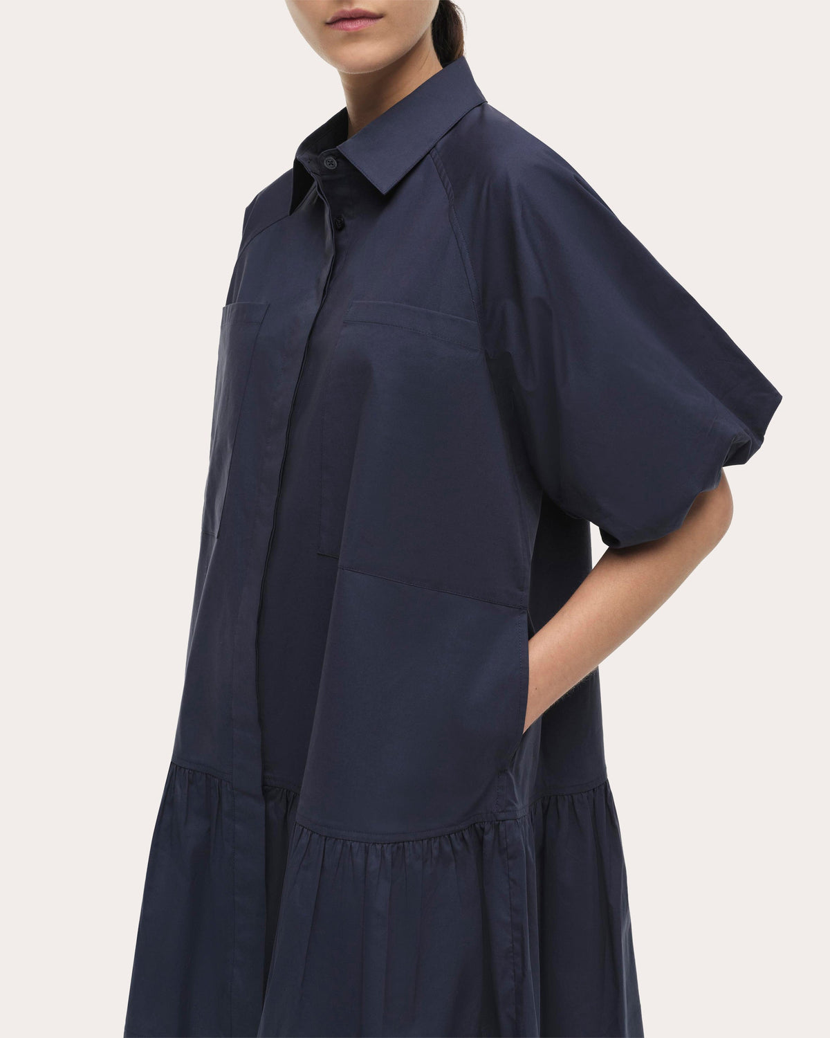 Crissy Poplin Drop-Waist Shirt Dress