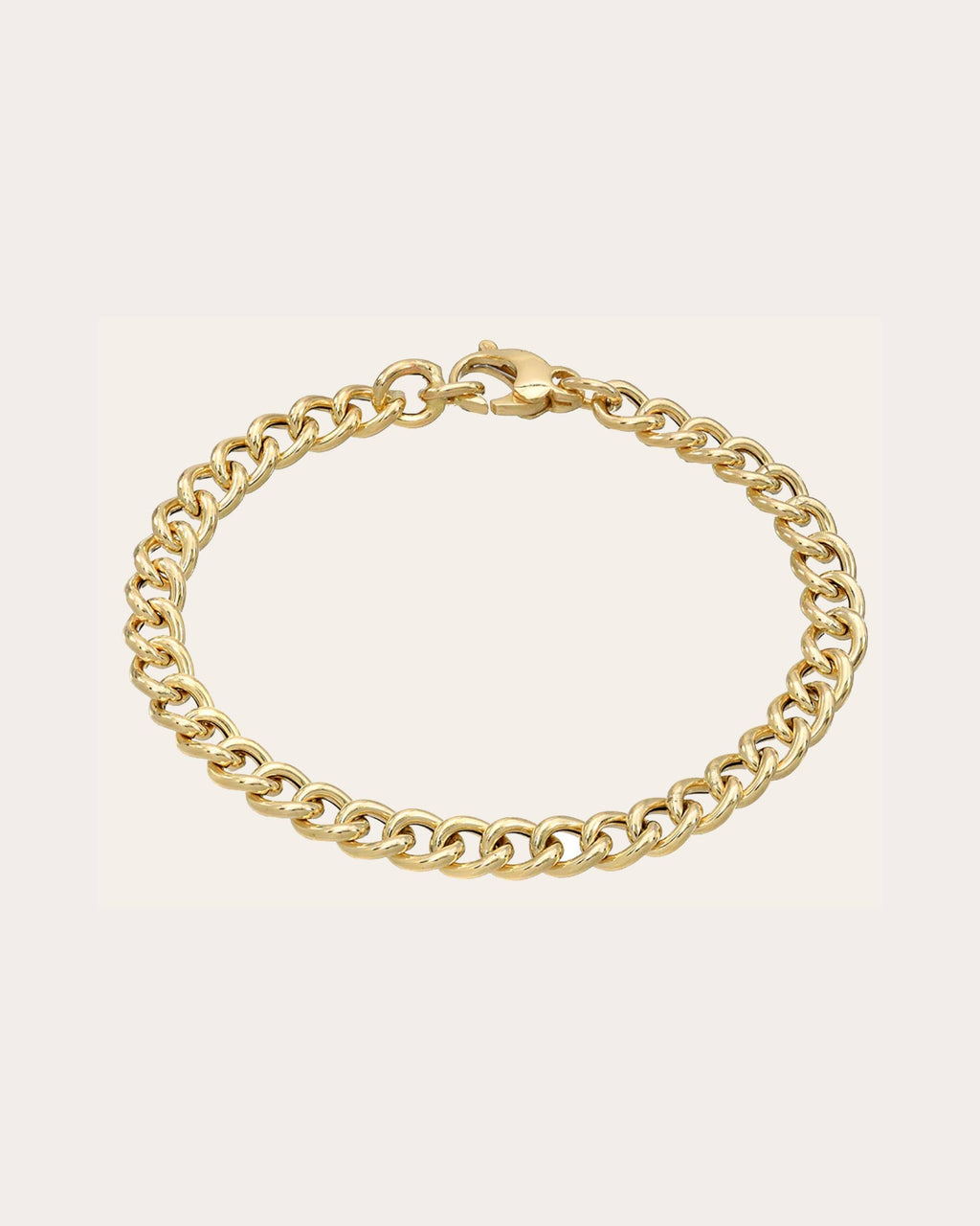 14k Gold Large Curb Link Chain Bracelet
