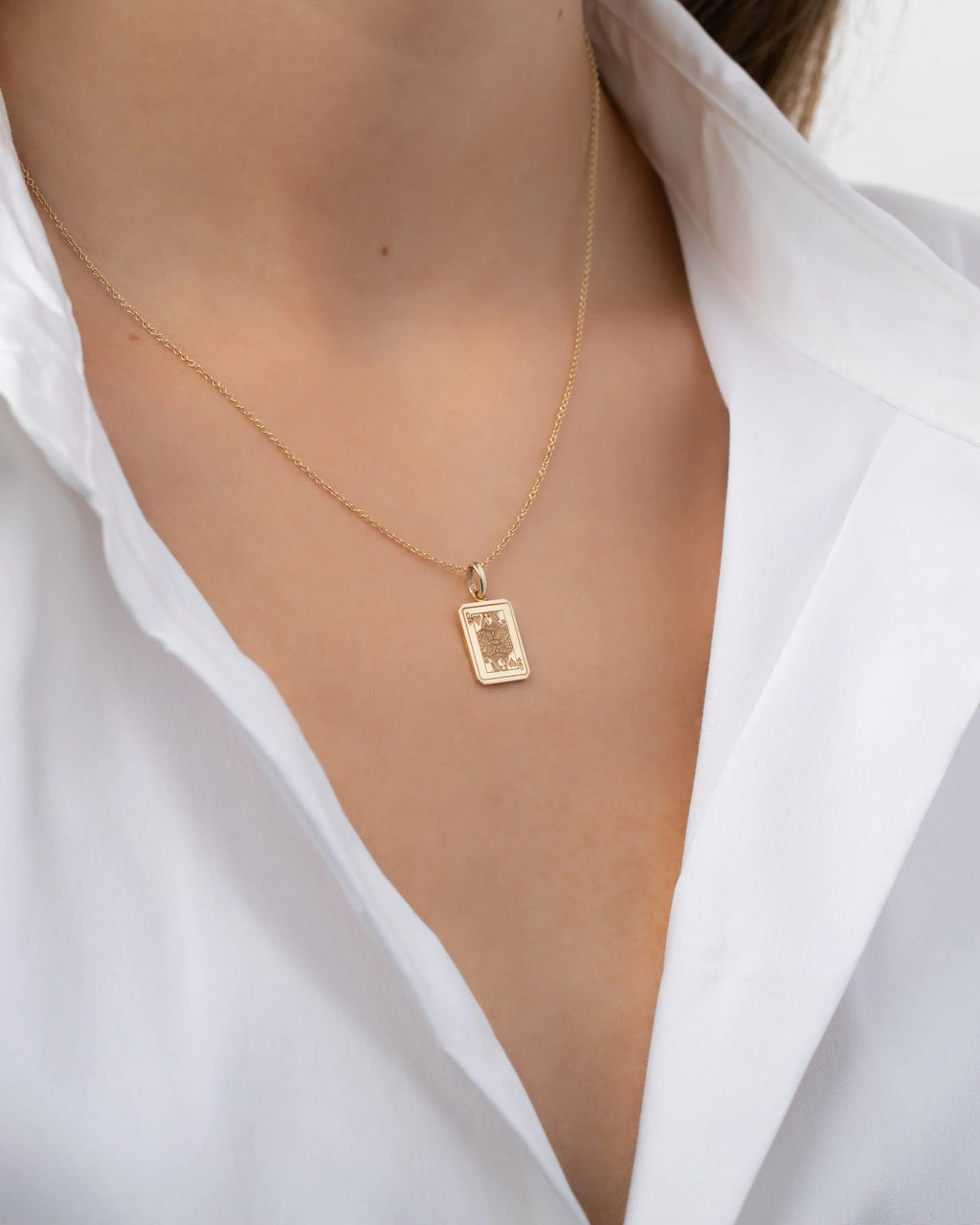 Queen of Hearts 14K Gold Pendant Necklace