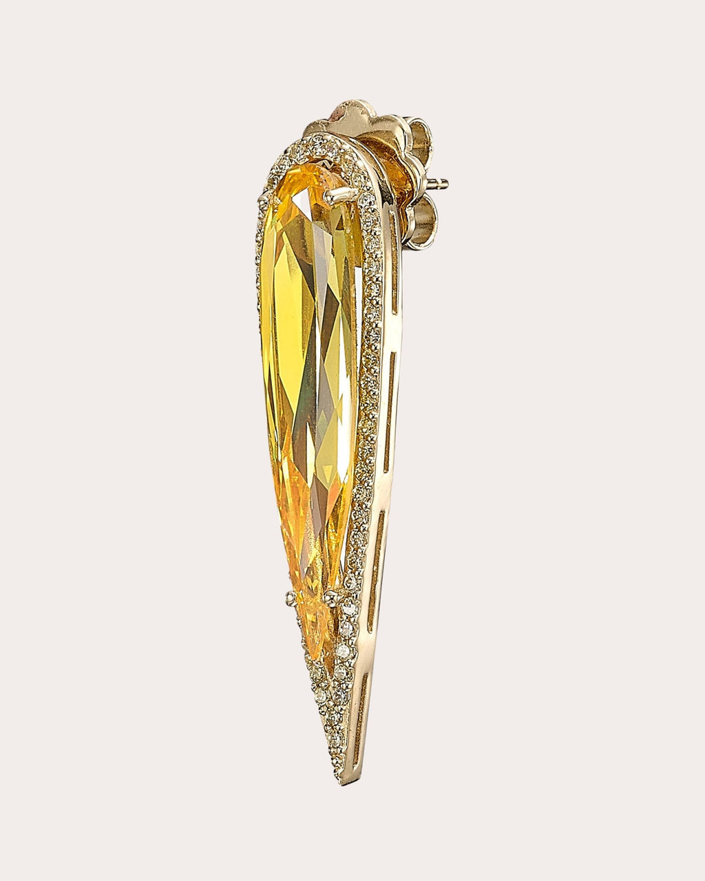 Citrine & Diamond Glimmer Drop Earrings