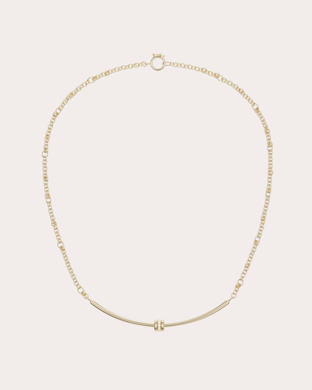 Diamond & 18k Gold Gravity Pavé Arc Necklace