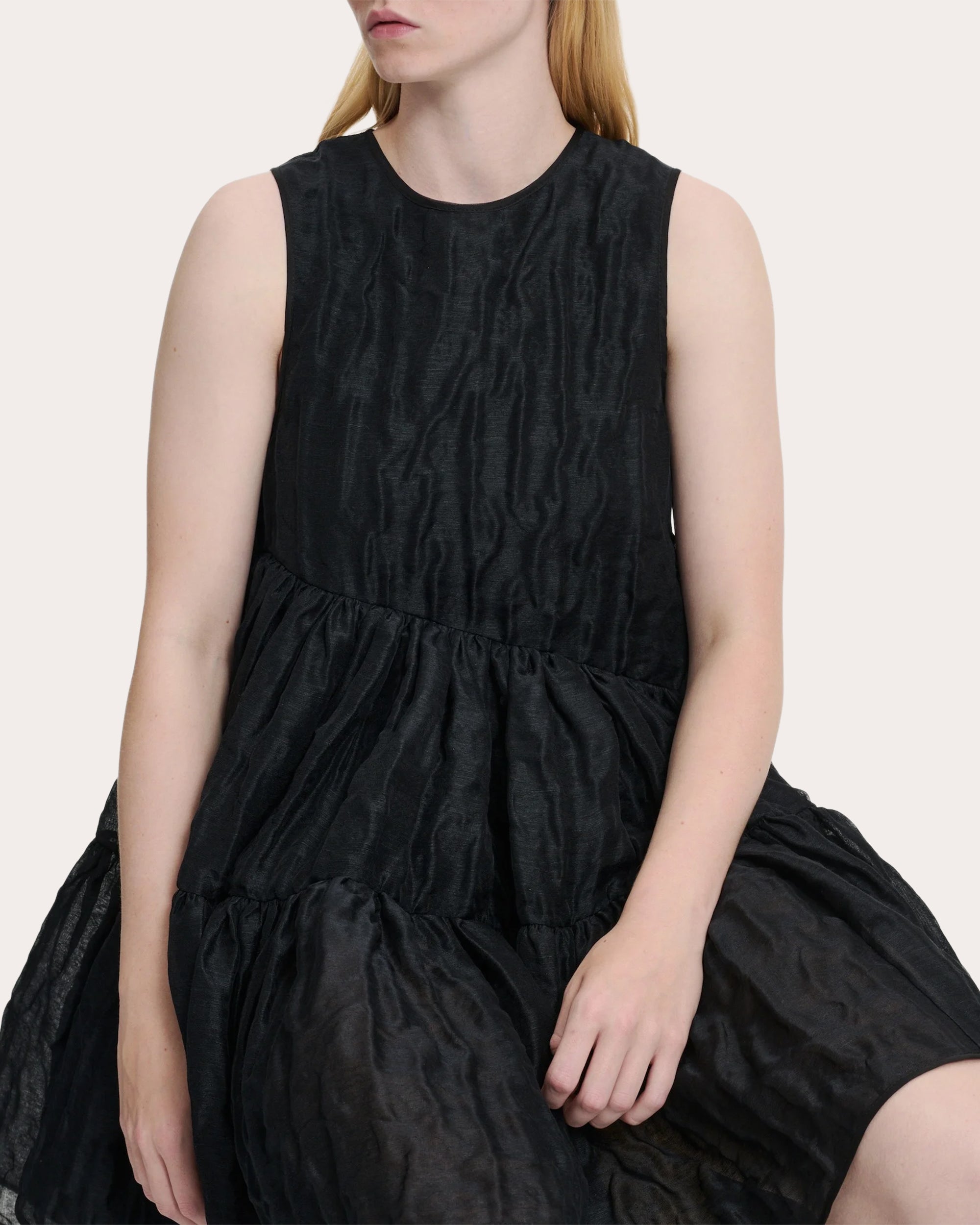 Abigail Tiered Jacquard Mini Dress