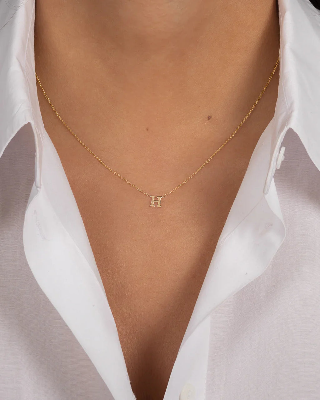 14k Gold Initial Pendant Necklace