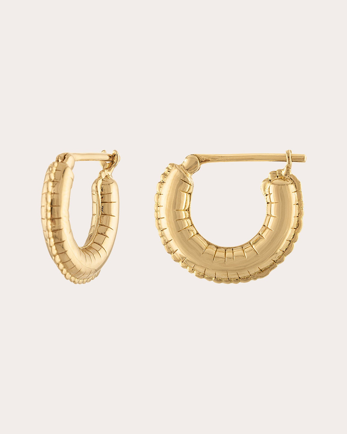 14k Gold Balloon Huggie Earrings
