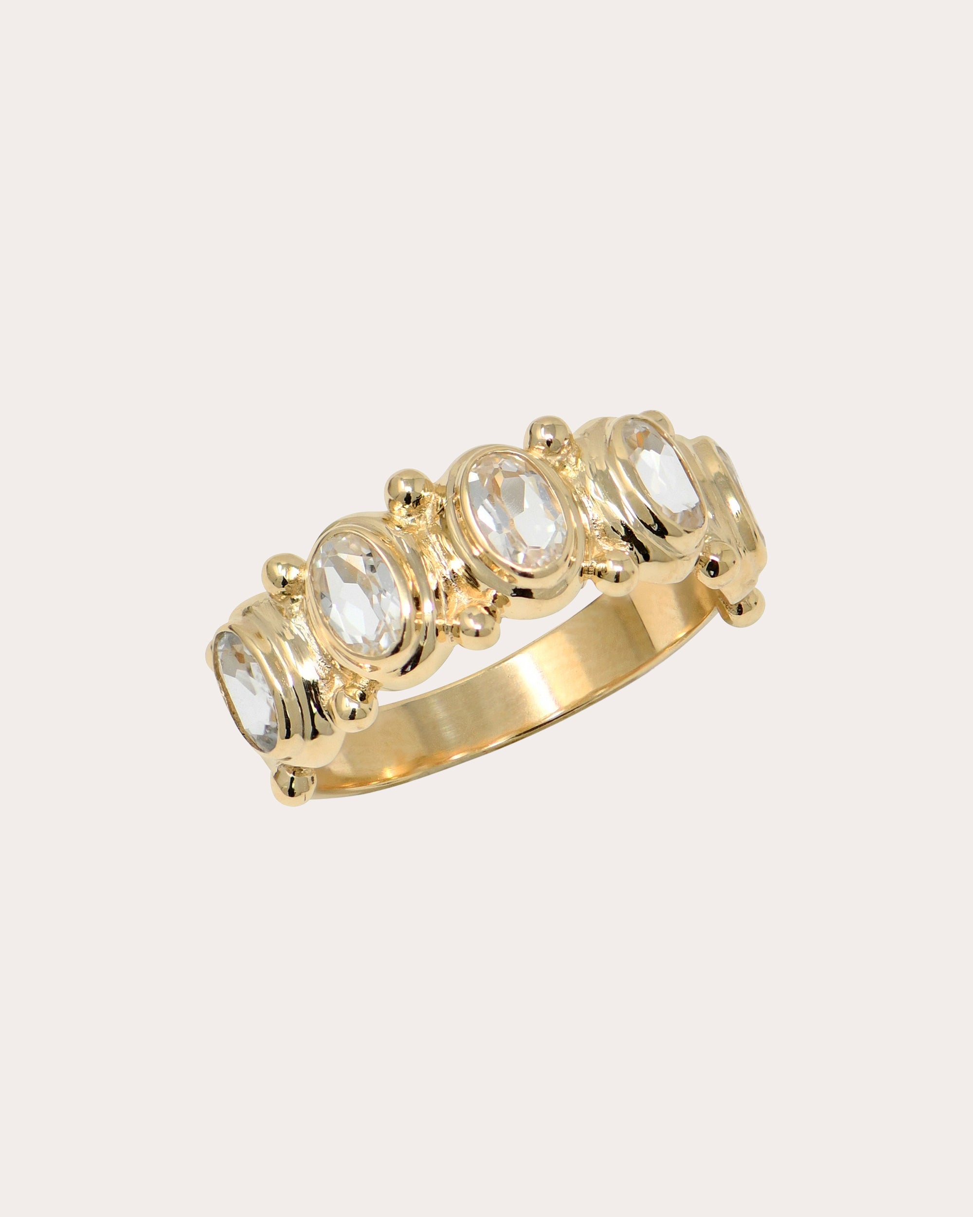 Topaz Méditerranée Oval Arch Eternity Ring