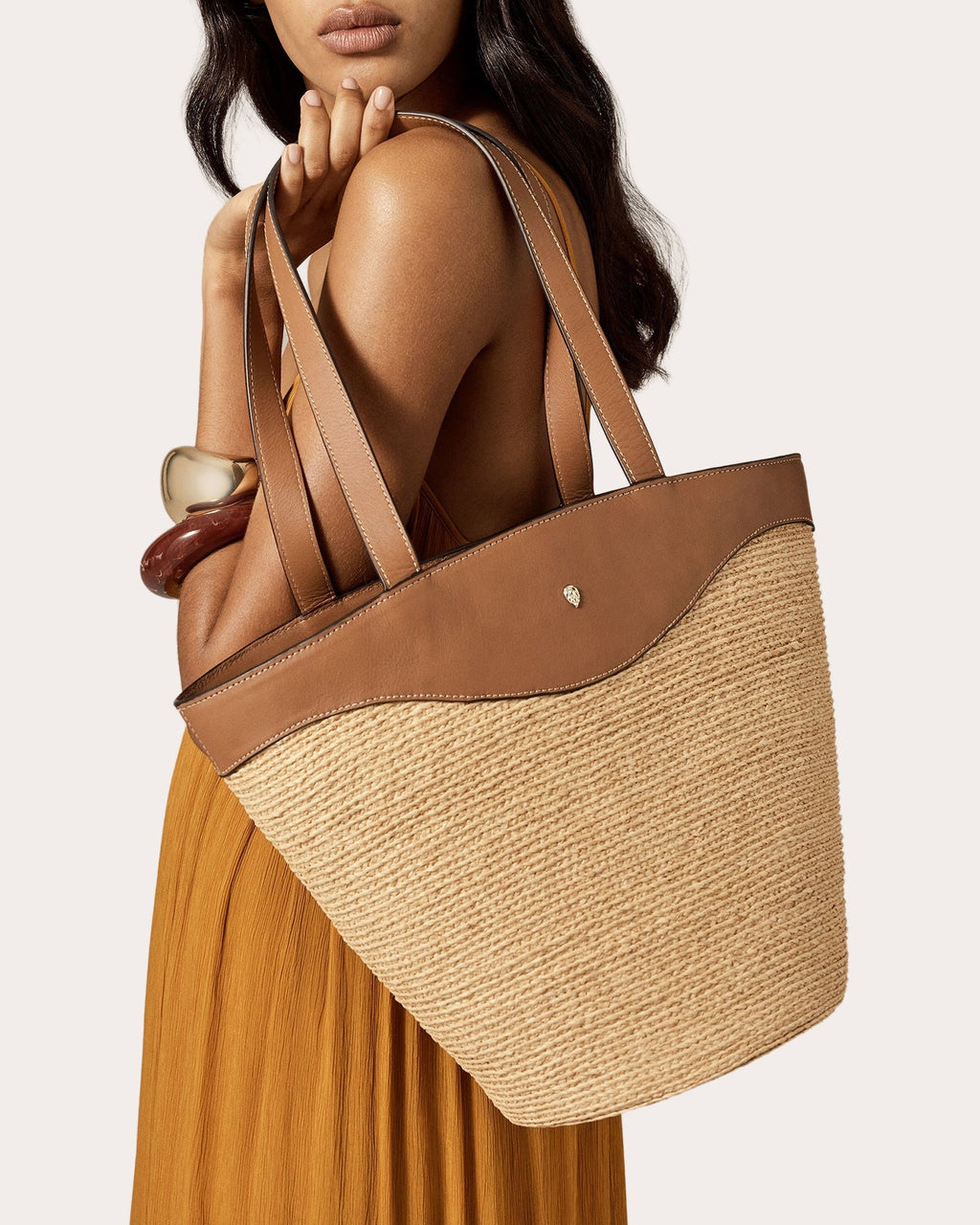 Nadee Braided Raffia Tote Bag
