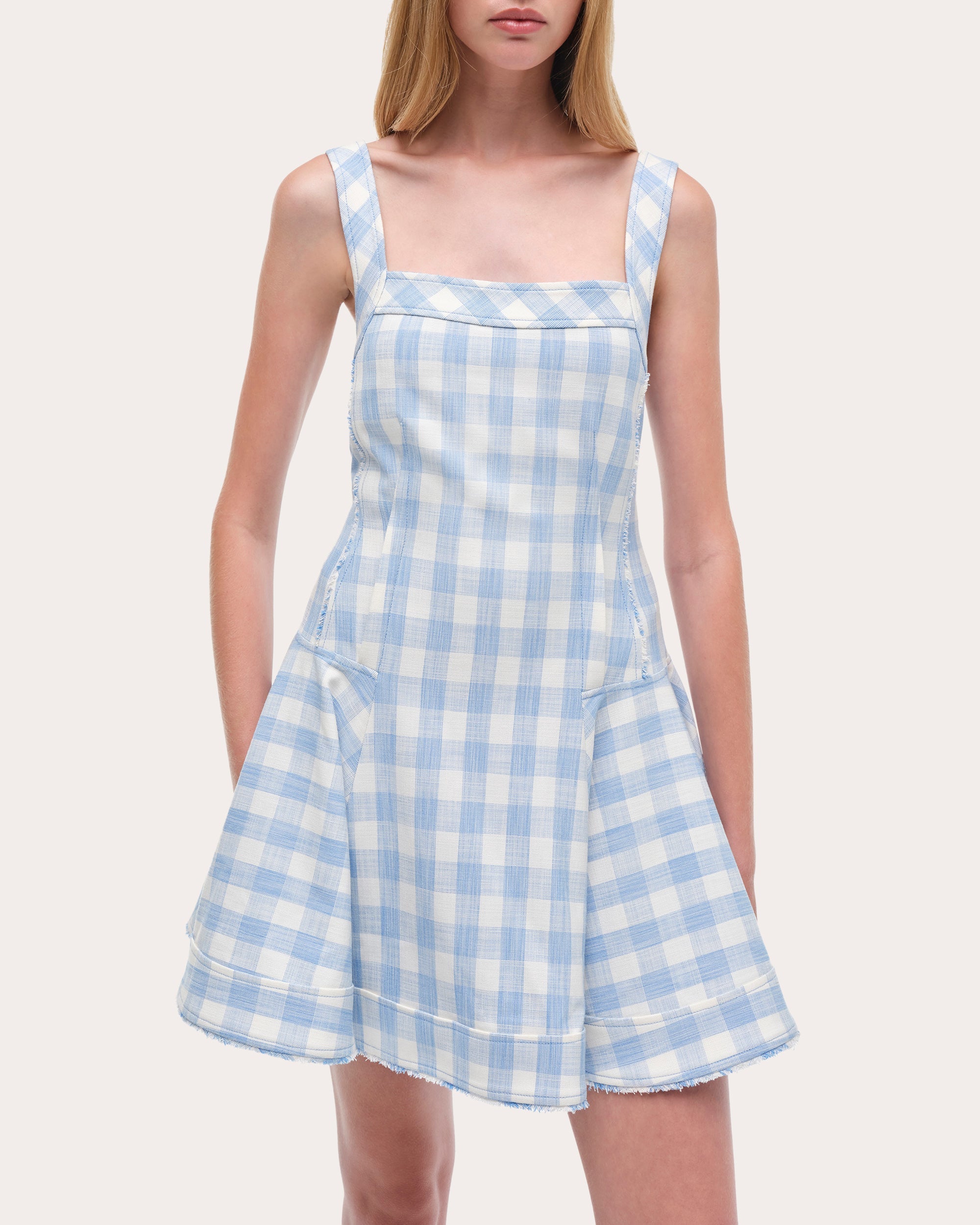 Hannalie Gingham Fit & Flare Mini Dress