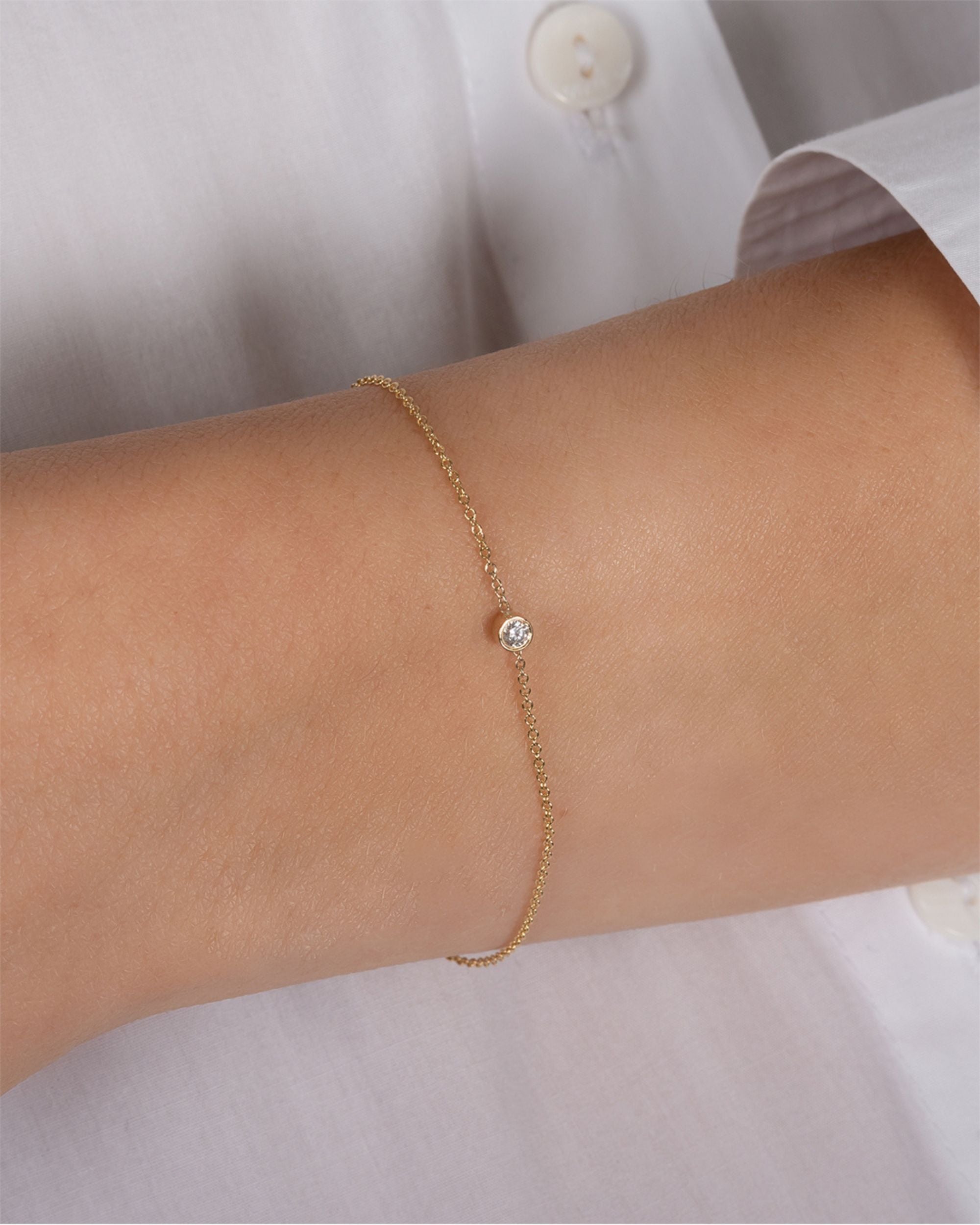 Diamond & 14k Gold Large Bezel Bracelet