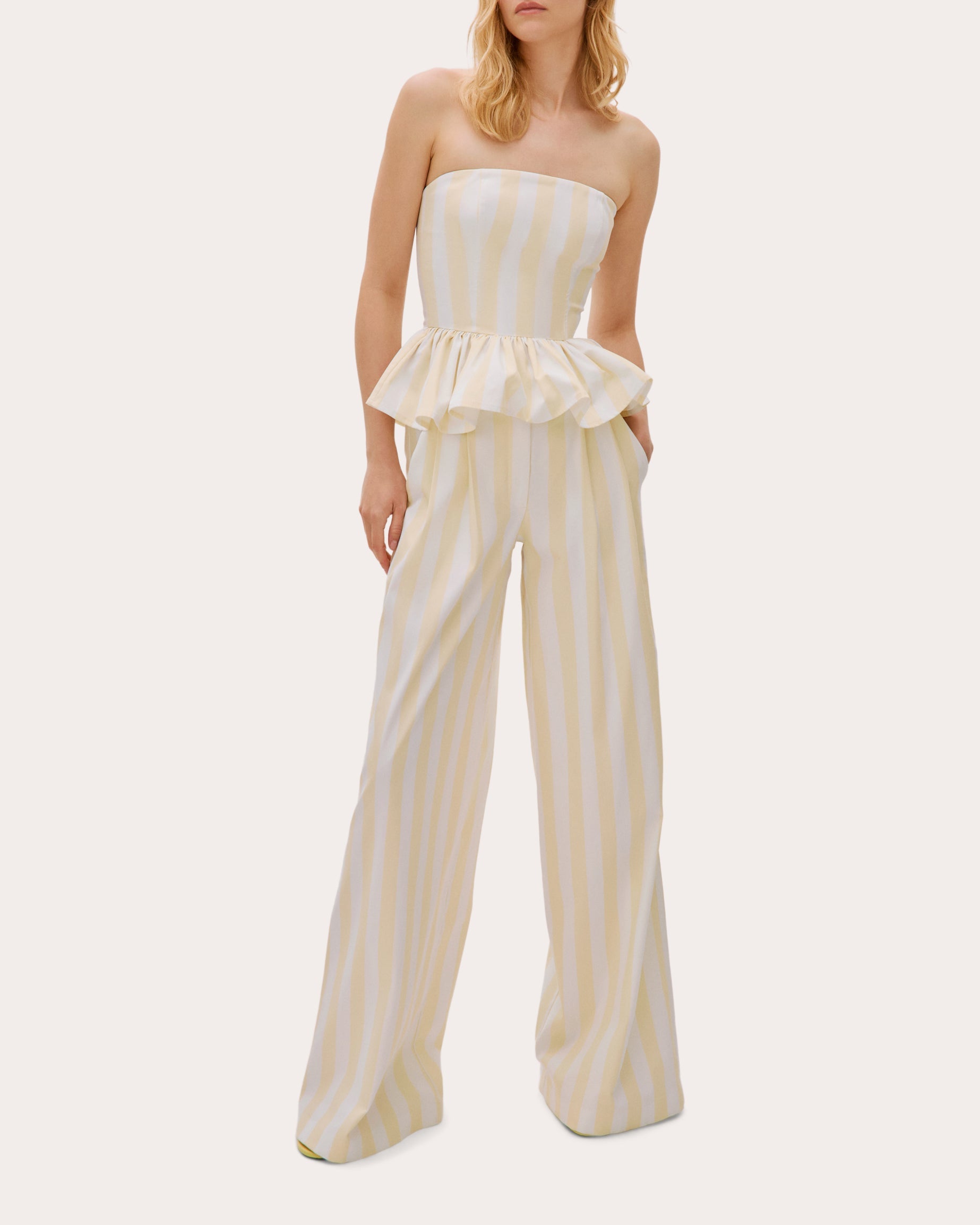 Eclipse Striped Cotton Wide-Leg Pants