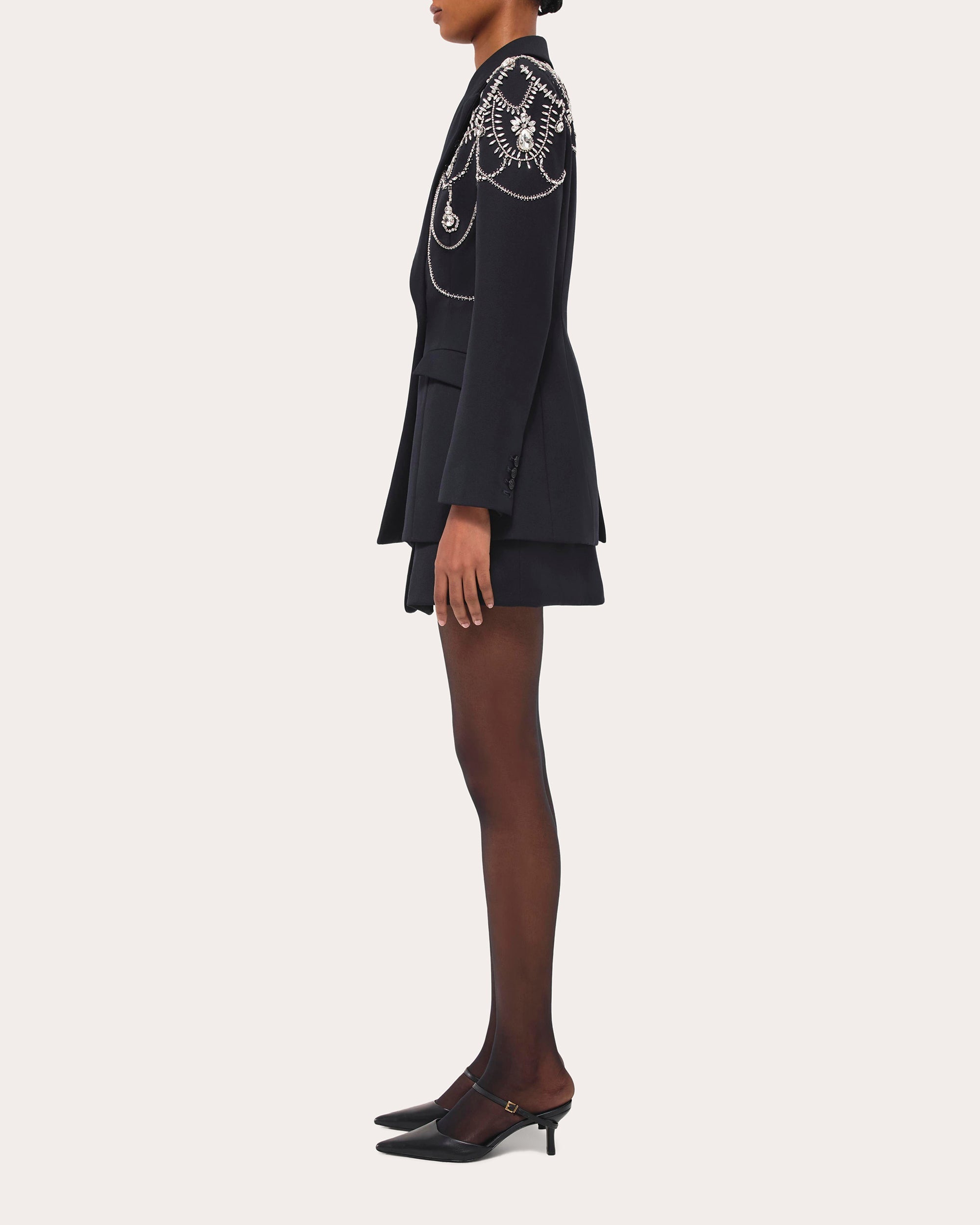 Getty Crystal-Embellished Double-Breasted Blazer
