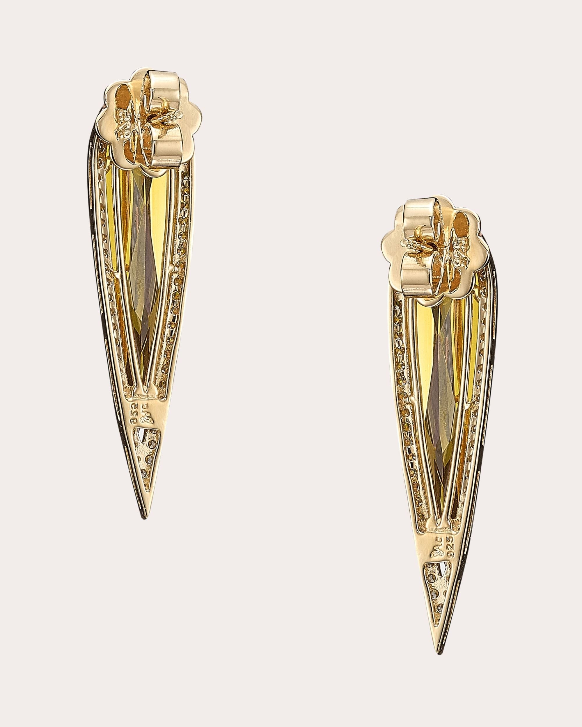Citrine & Diamond Glimmer Drop Earrings