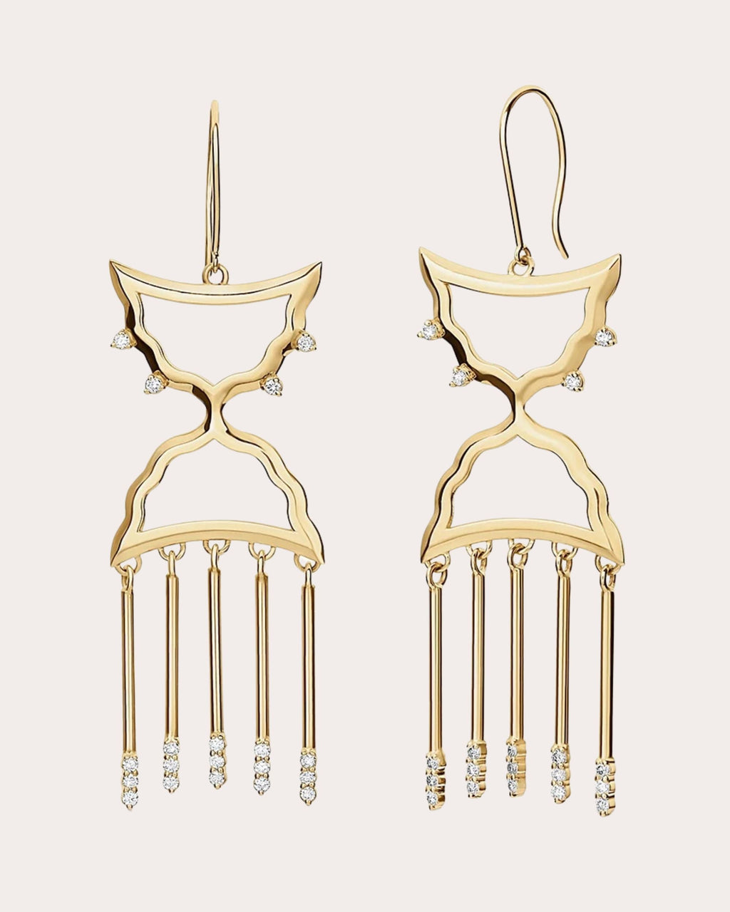 Palace 14K Gold Diamond Hourglass Earrings