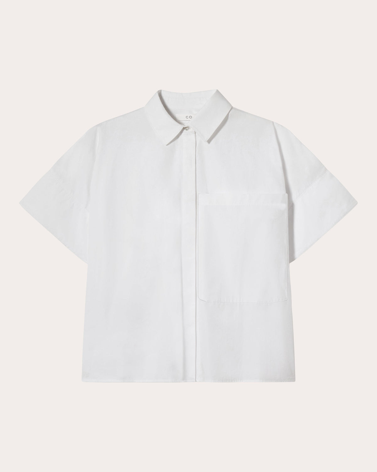 Cotton Poplin Boxy Short-Sleeve Shirt