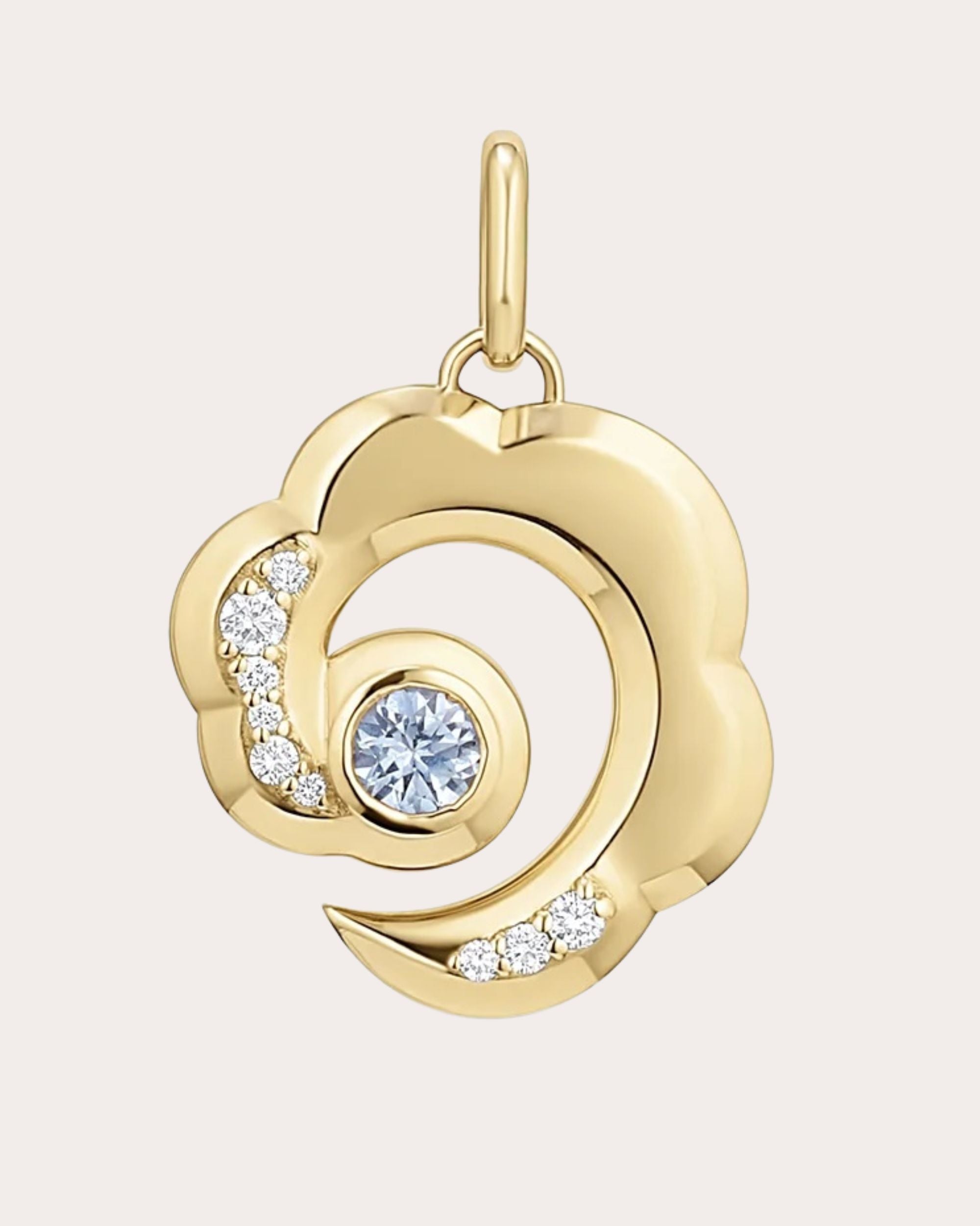 Palace 14K Gold Sapphire and Diamond Spiral Pendant