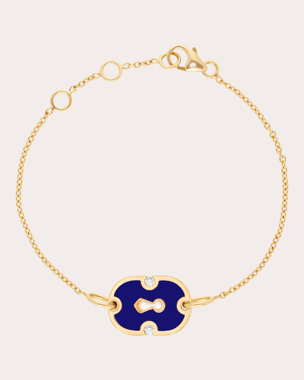 Blue Ceramic & Diamond 18k Gold Unlock Bracelet