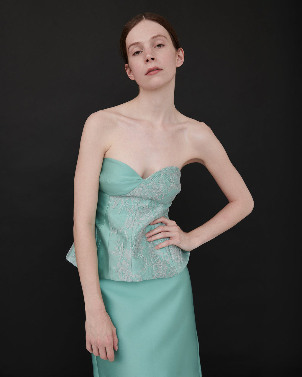 Vicky Satin Lace Bustier Top