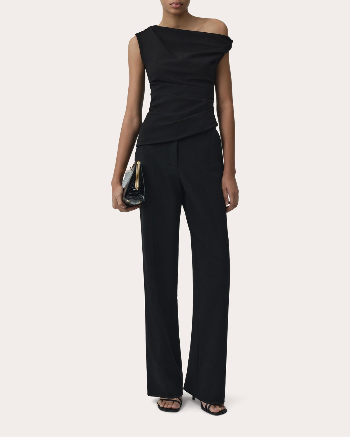 Zerra Ponte Asymmetric Draped Top