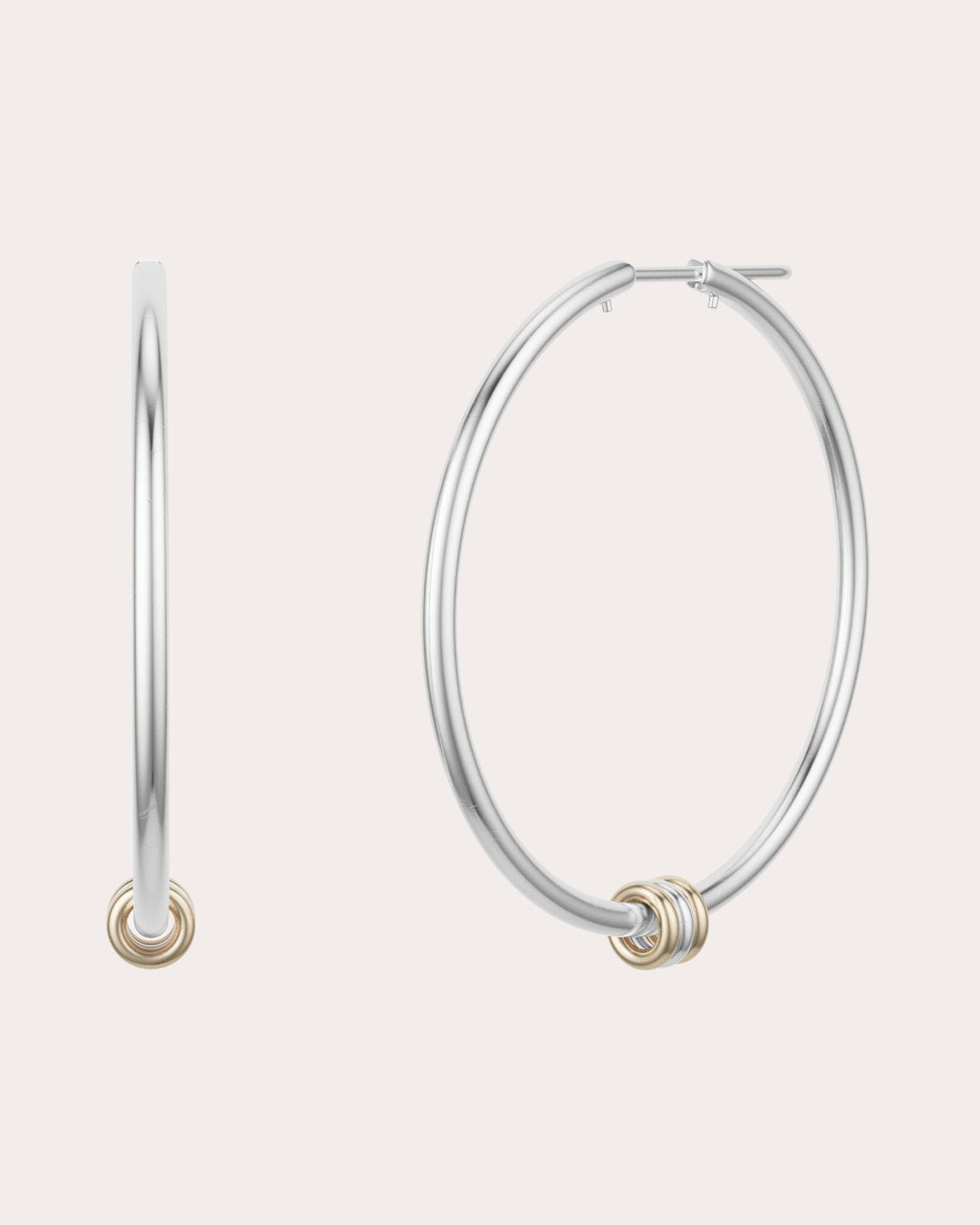 18k Gold Two-Tone Pegasus Hoop Earrings