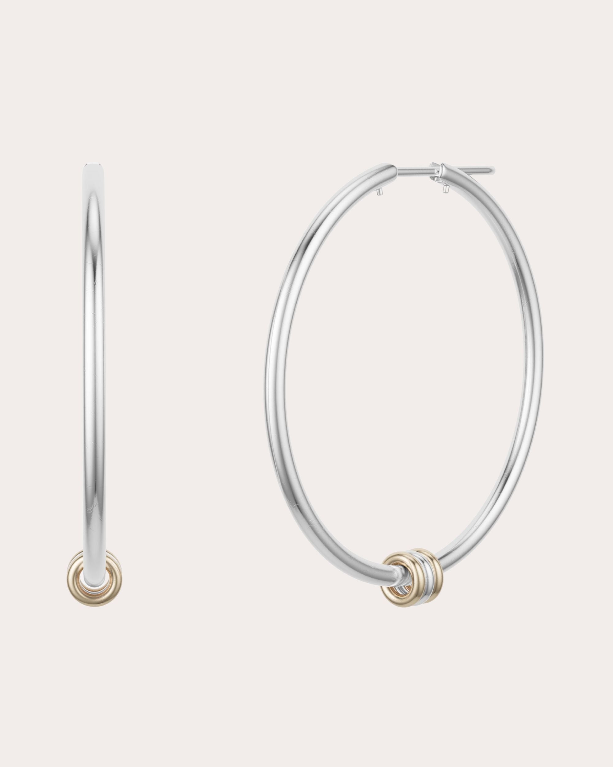 18k Gold Two-Tone Pegasus Hoop Earrings