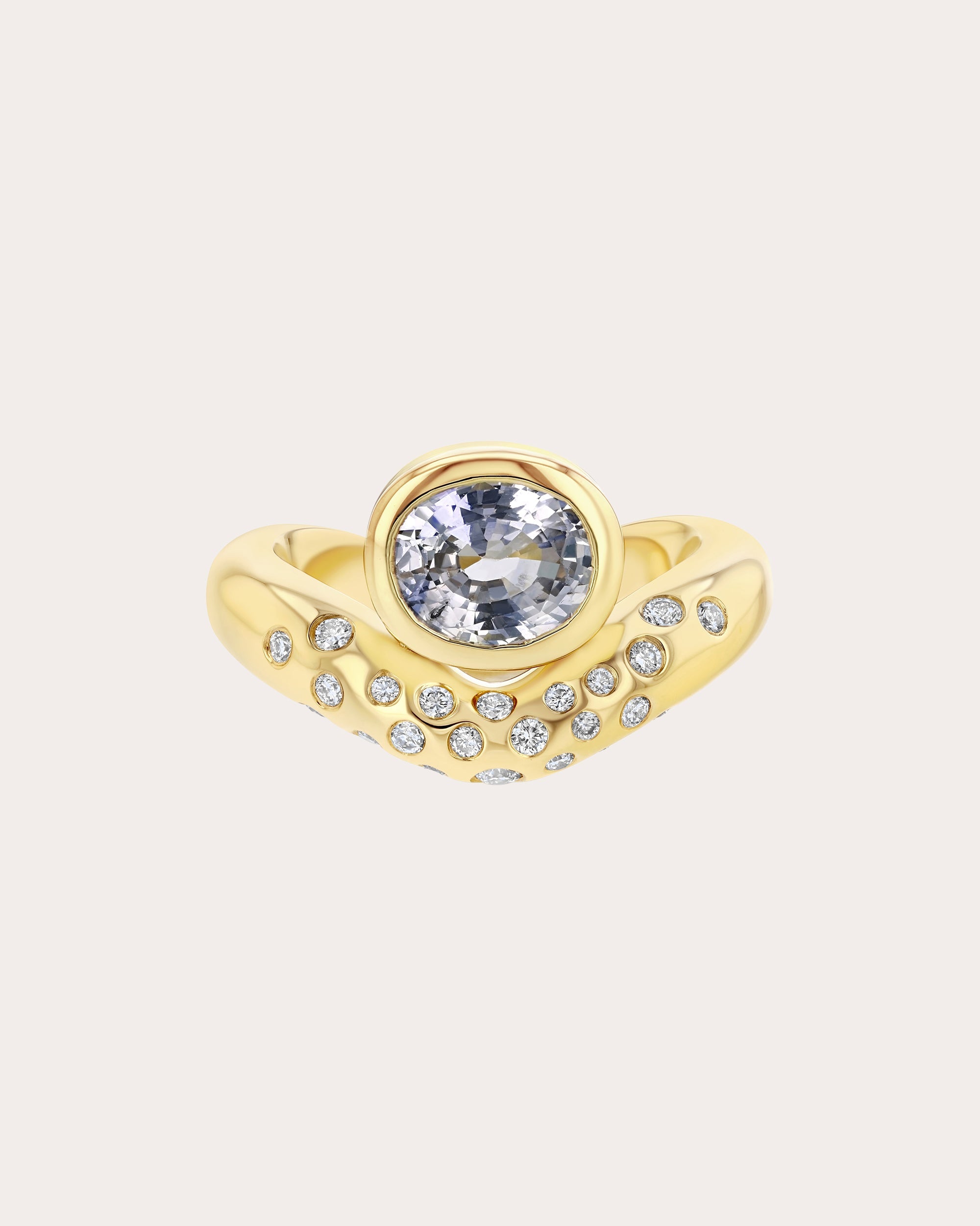 Purple Sapphire & Diamond Speed Of Light Ring