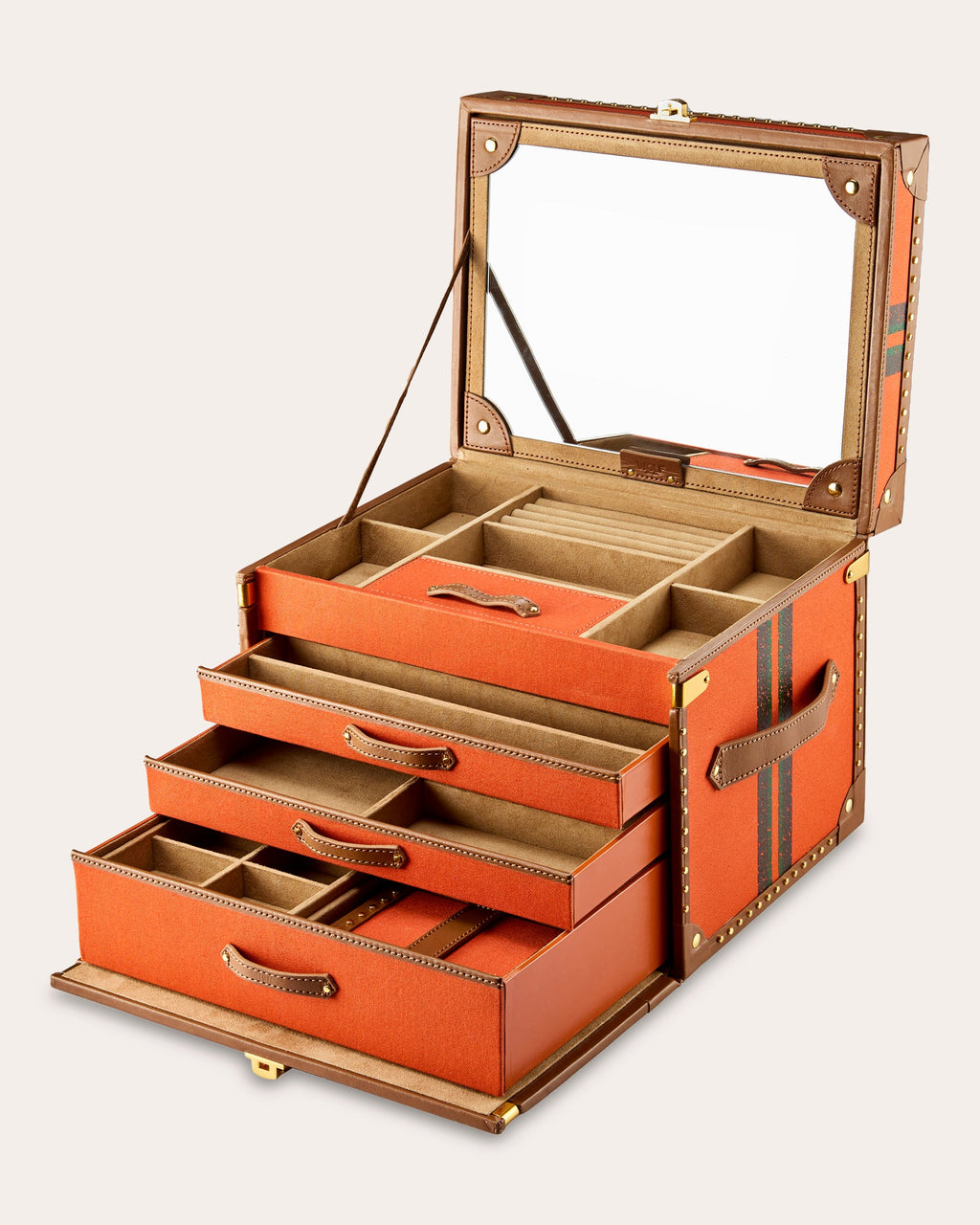 Ida Trunk Canvas Jewelry Box