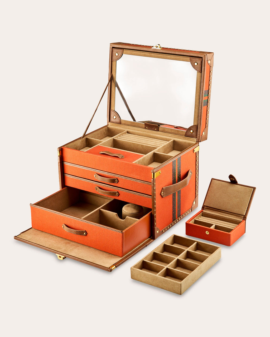 Ida Trunk Canvas Jewelry Box
