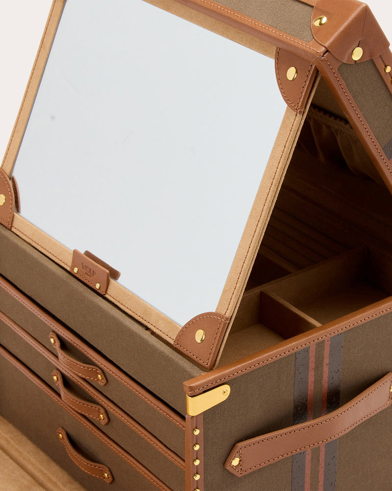Ida Trunk Canvas Jewelry Box