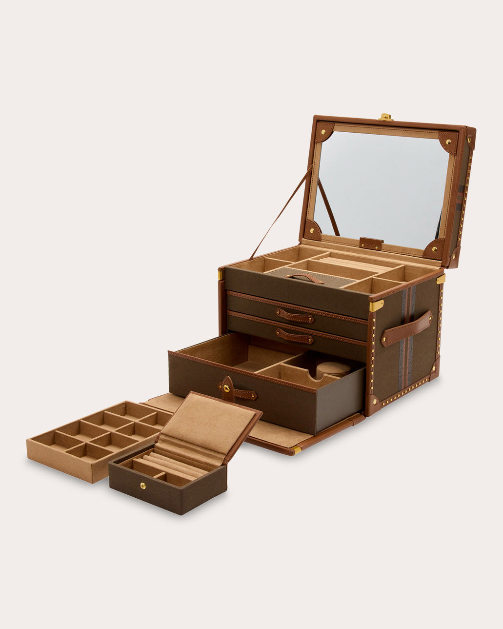 Ida Trunk Canvas Jewelry Box