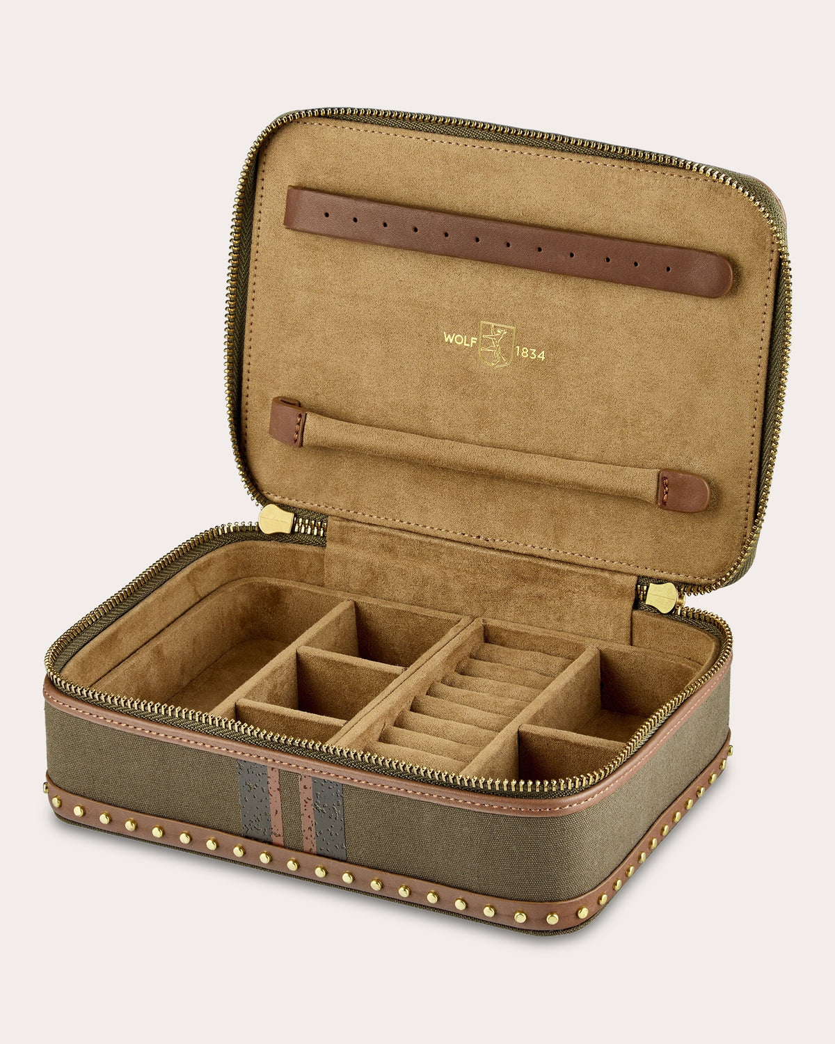 Ida Travel Zip Canvas Jewelry Case