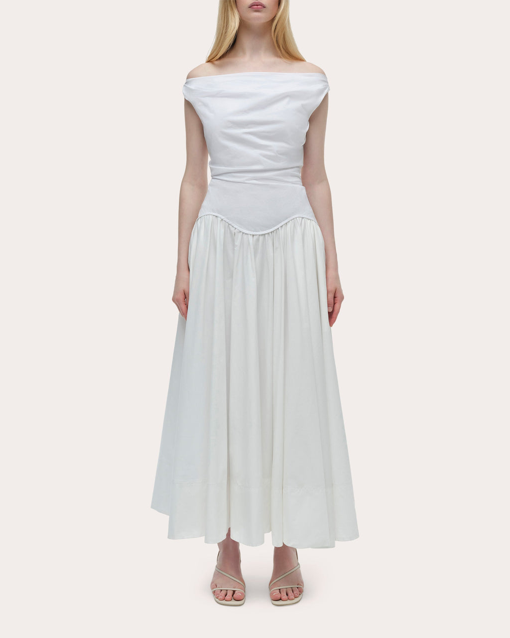 Cersei Poplin Off-Shoulder Midi Dress
