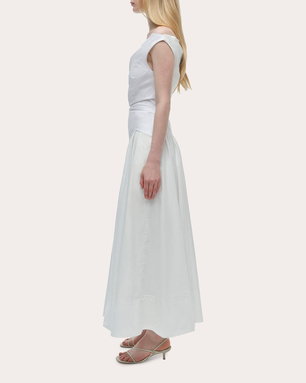 Cersei Poplin Off-Shoulder Midi Dress