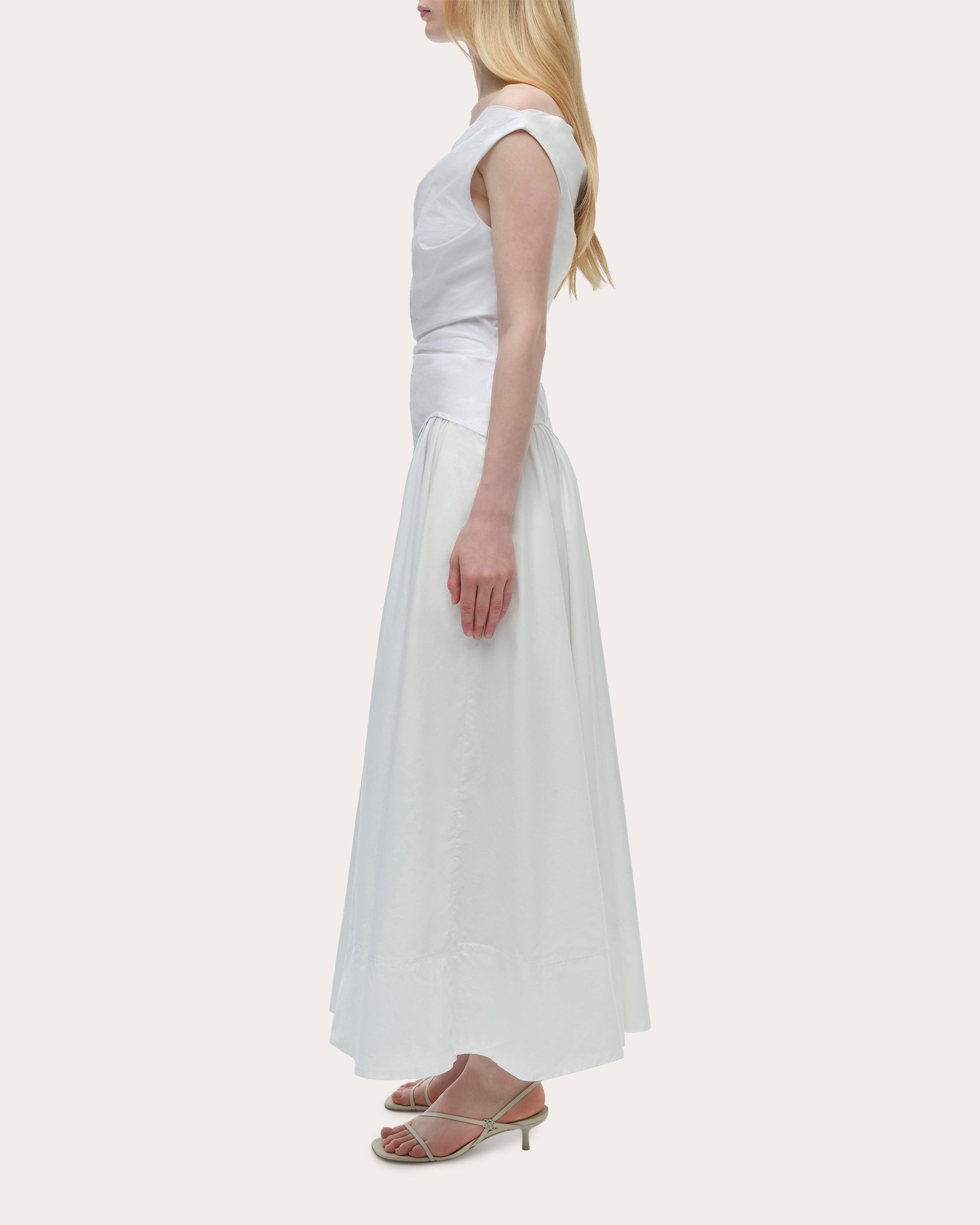 Cersei Poplin Off-Shoulder Midi Dress