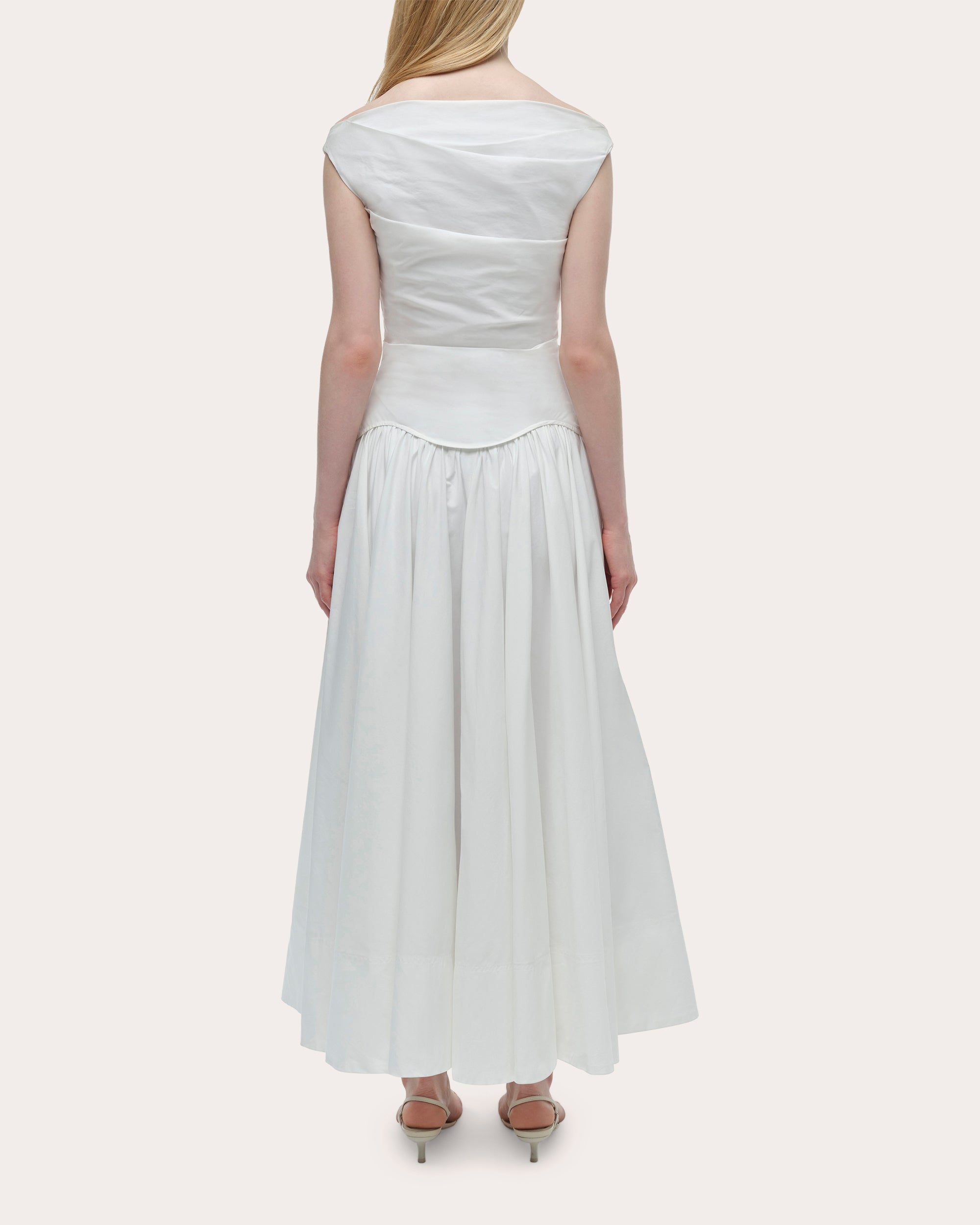 Cersei Poplin Off-Shoulder Midi Dress
