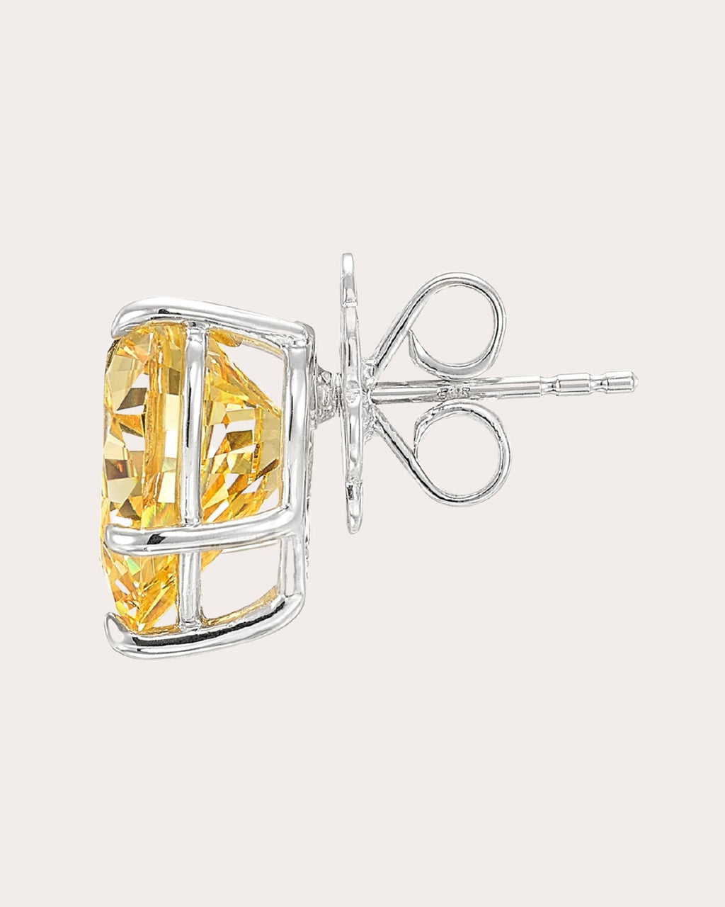 Canary Diamond Heart Stud Earrings