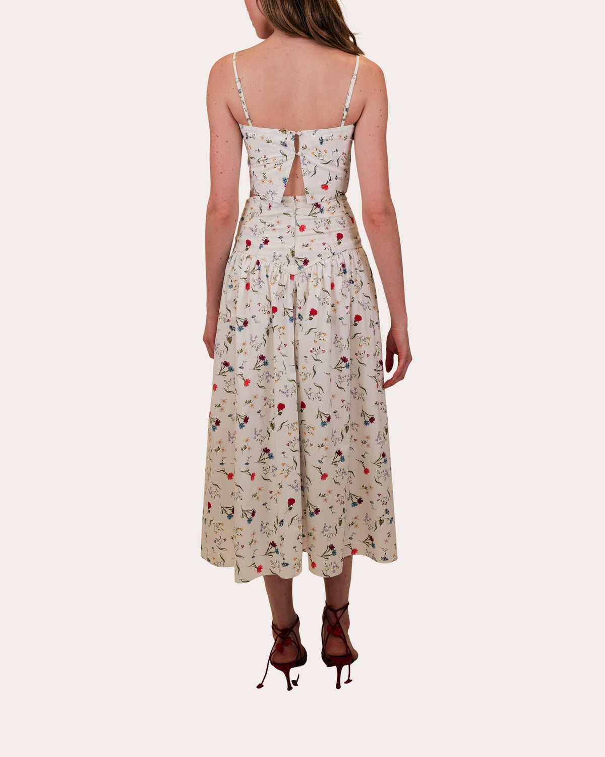 Walton Floral Cotton Poplin Crop Top