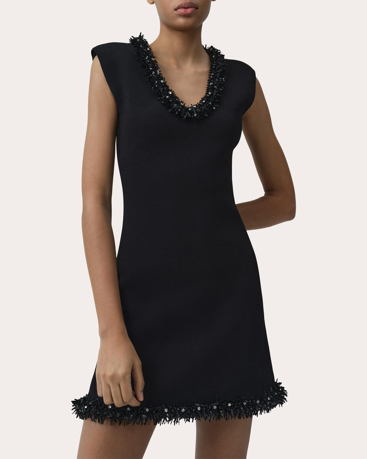 Suki Beaded Compact Knit Mini Dress