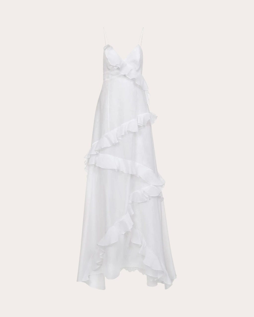 Mattina Ruffled V-Neck Maxi Dress