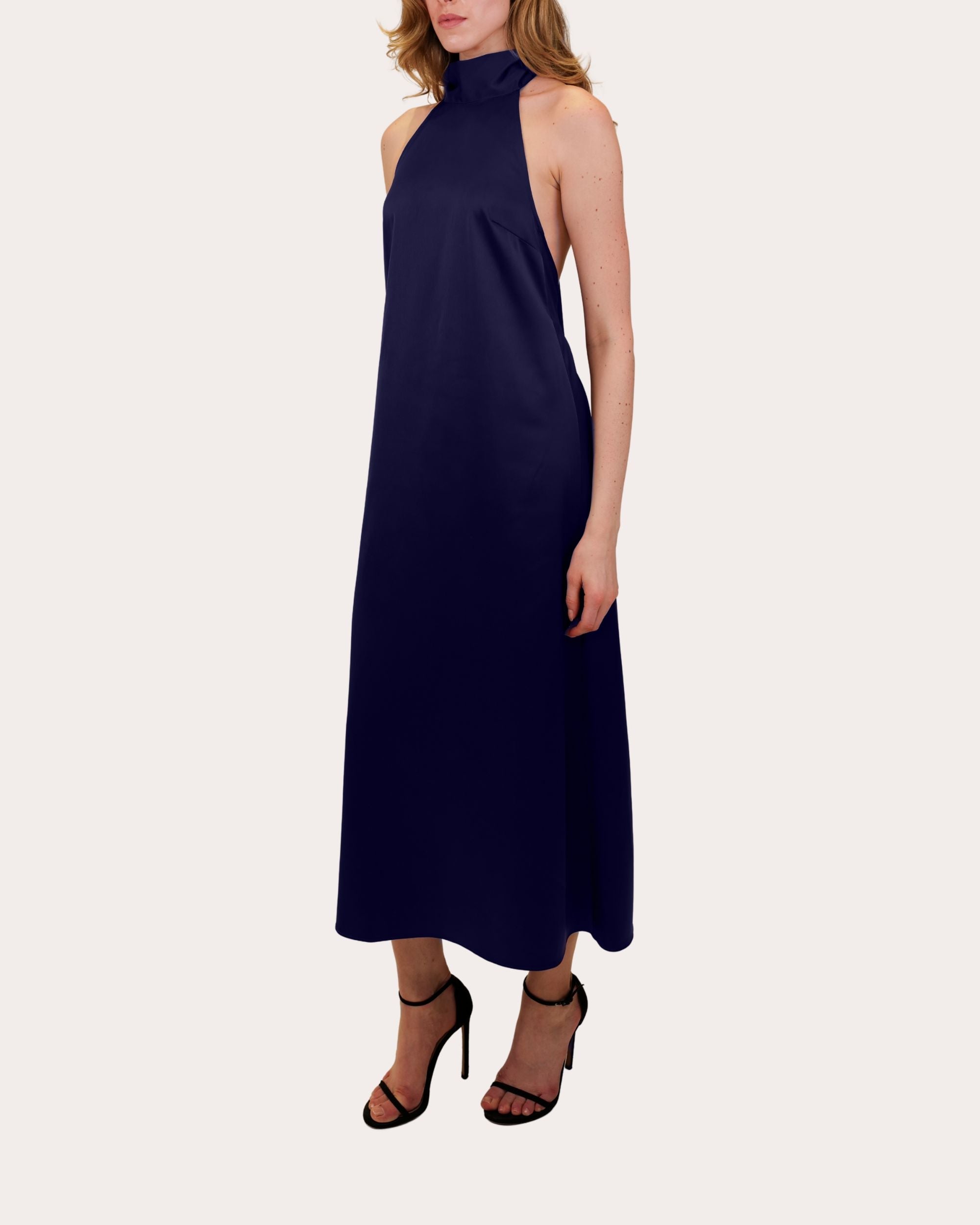 Meera Satin Halter Midi Dress