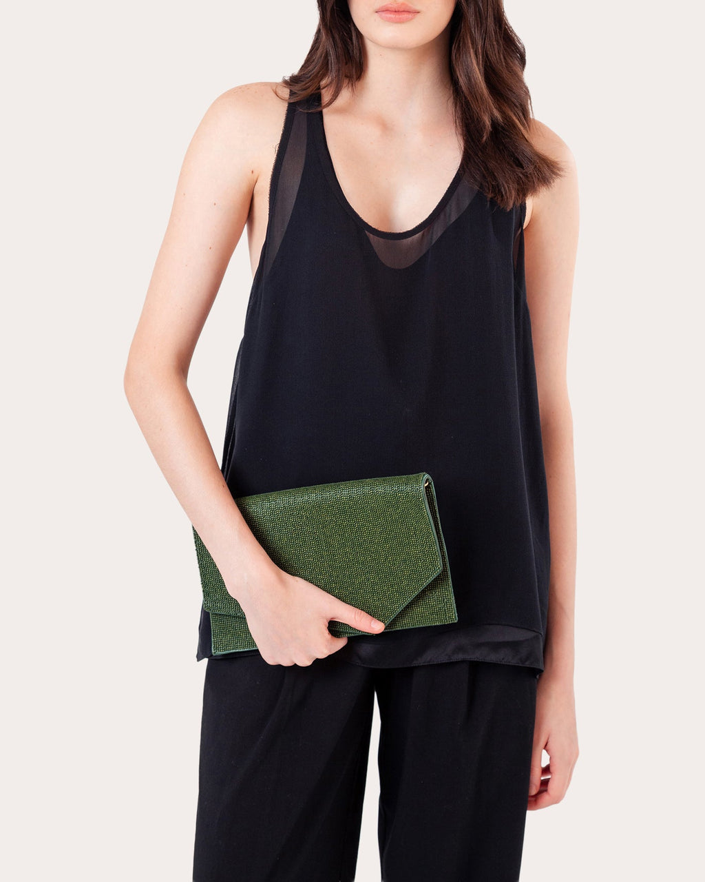 1AM Beaded Envelope Clutch Bag
