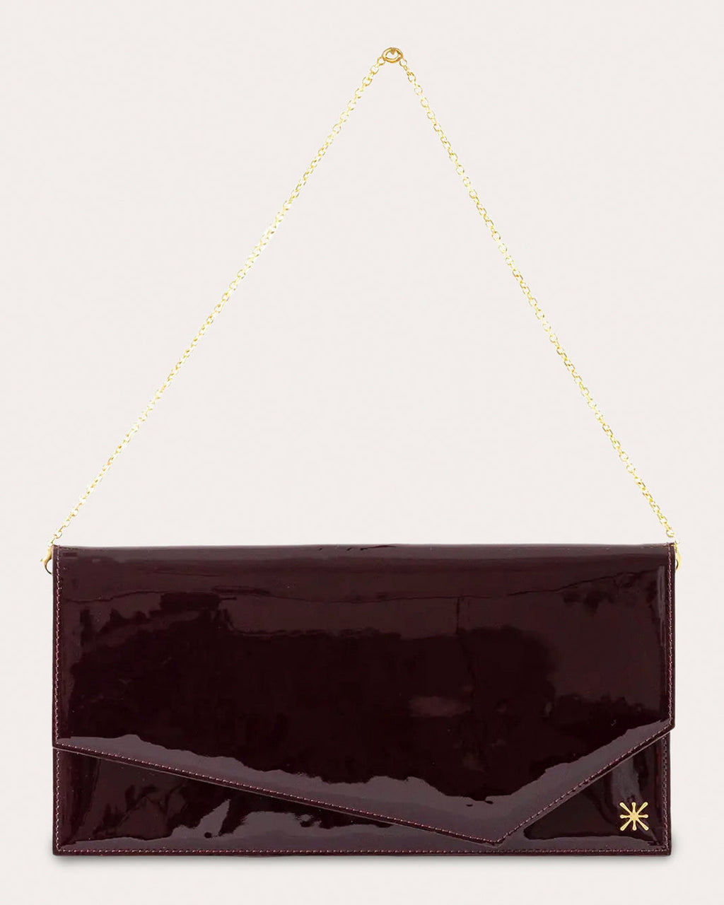 1AM Patent Leather Envelope Clutch Bag